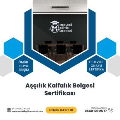 Aşçılık Kalfalık Belgesi Sertifikası